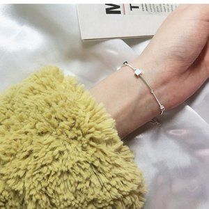 Square Cube Charm Simplistic Bracelet Minimalist